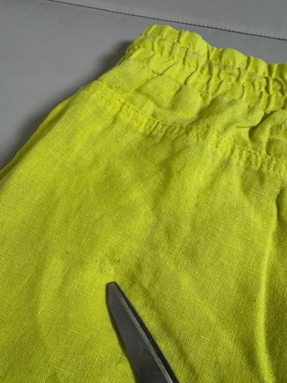 Ellen Tracy Women Lime Green 100% Linen Elastic Waist Pants Size Large Lagenlook - Picture 4 of 15